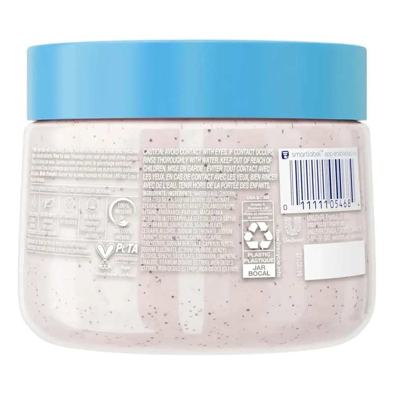 Dove Exfoliante Macadamia Y Leche De Arroz Nutritivo 425gr