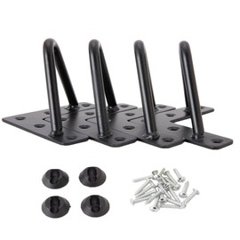 Osring 3 Inch Hairpin Legs Solid Steel Furniture Table Feet 4pcs, Heavy Duty Hairpin Feet 3/8” Dia 2 Rods Furniture Legs Black with Protector Pads for TV Stand, Cabinet and Coffee Table