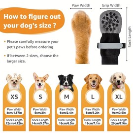 Double Side Non Slip Dog Socks to Prevent Licking Paws, Dog Shoes for Winter Cold Hot Pavement Dog Booties, Night Reflection Paw Protectors for Hardwood Floors Traction Control Indoor