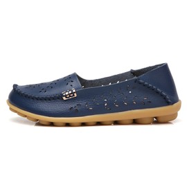 VenusCelia Mocasín Plano Natural Transpirable para Mujer, Azul Marino, 5.5 US