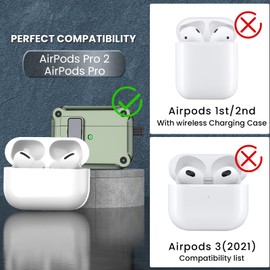 Lopnord for AirPod Pro Case Cover (2019/2022) with Automatic Lock, Shockproof Case Compatible with AirPods Pro 2nd Generation/1st Generation, Protective for iPods Pro Case with Keychain for Men Women