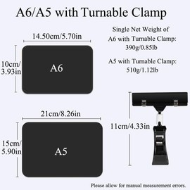 10 Pack Display Clip Holder A5 Rewritable Price Tag Board with Rotating Clips Merchandise Sign Clip Holder for Shop Supermarket Exhibition