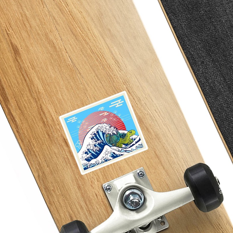 2 x 10cm Japanese Great Wave Vinyl Stickers - Surfing