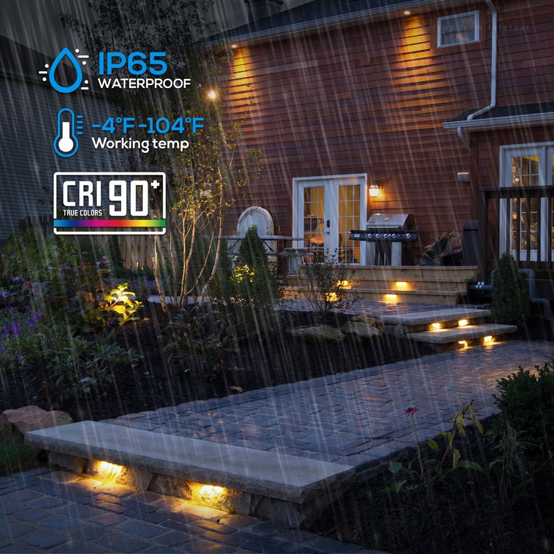LEONLITE 7 Inch LED Hardscape Lighting, Update Retaining Wall Lights,