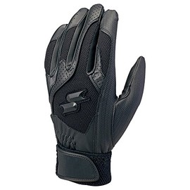 SSK BG3004W Baseball Batting Gloves, For High School Baseball, Both Hands, Black, L
