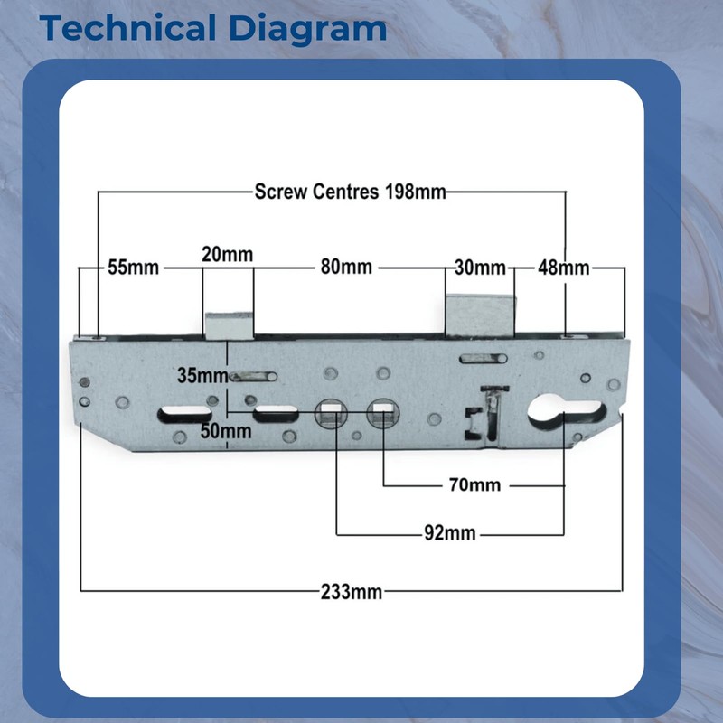 Mila Upvc Door Lock 35mm Backset Gearbox Coldseal Upvc Twin