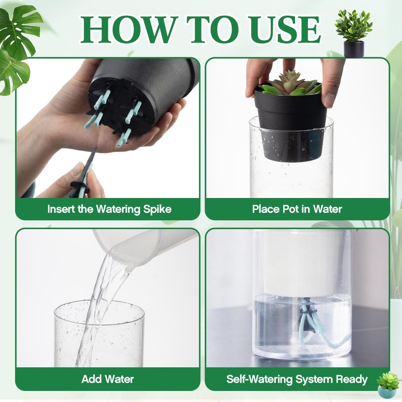 20 Pack Self Watering Spikes for Plants with Wick Rope,Medium