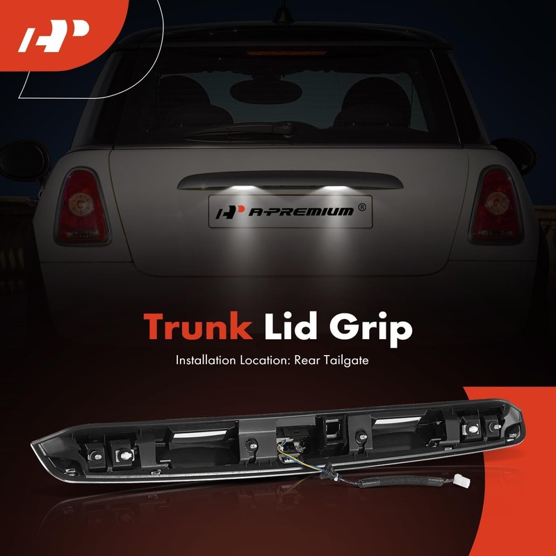A-Premium Rear Tailgate White Handle Garnish Finisher Molding Compatible with