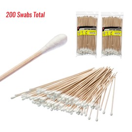 SE 6" Cotton Swabs with Wooden Handles (2 Pack of 100) - CS100-6-2