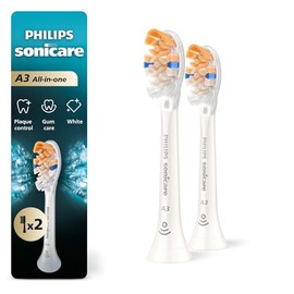 Philips Sonicare A3 All-in-One Brush Heads, 2-Pack, 6 Month Supply, White