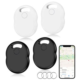 Panamalar Smart Item Finder Tags 4 Packs, Bluetooth Key Finder Support Find My App(iOS Only), Wireless Item Finding Locator Tracker Tags for Key Wallet Luggage Backpack Pets-Black+White