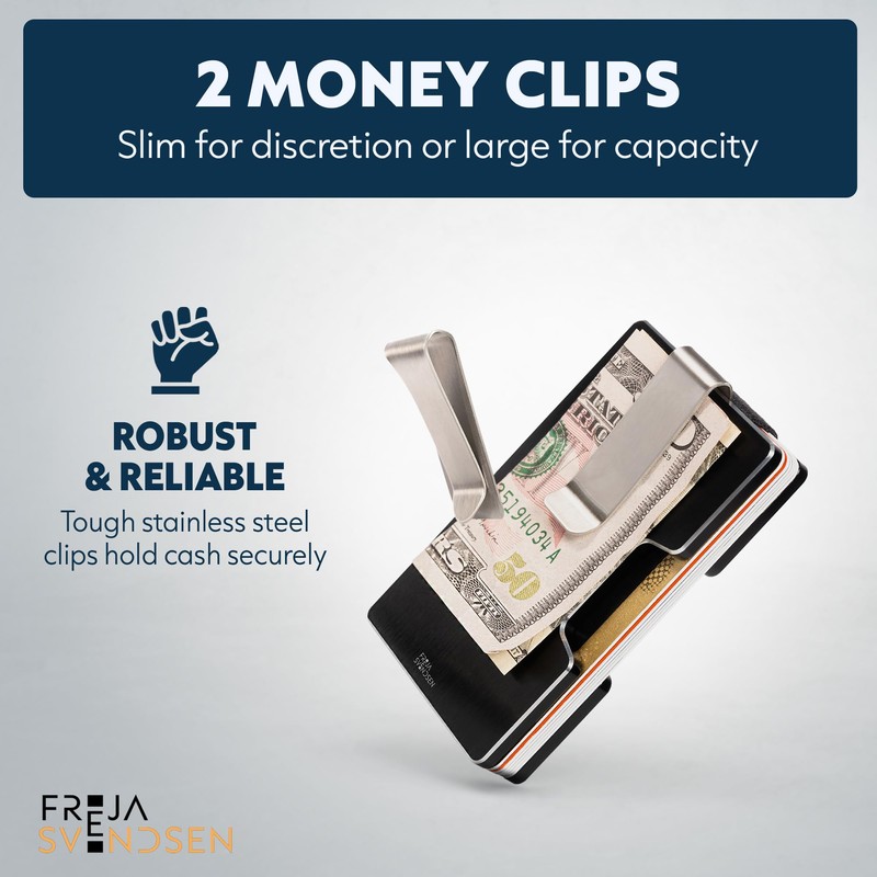 Freja Svendsen Engraved Aluminum Wallet for Men - Slim Money