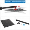 HarJue Shower Head with Extension Arm, High Pressure Square with
