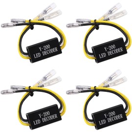 Greluma Pack of 4 Motorcycle Load Resistor Torch Indicator Decoder Motorcycle Indicator Resistance Adapter Flash Fix Error 12 V for Motorcycle Scooter (10 W 10 Ω)
