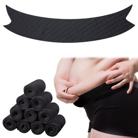 Wesnoy 10 Pcs Tummy Liners for Sweat Cotton Under Belly Sweat Liners Plus Size Under Belly Sweat Absorber Pads XX-Large (Black)