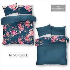 GC GAVENO CAVAILIA Floral Duvet Cover, Soft & Cosy Botanical Quilt Set, Reversible Bedding, Polyester-Cotton, Teal, Single