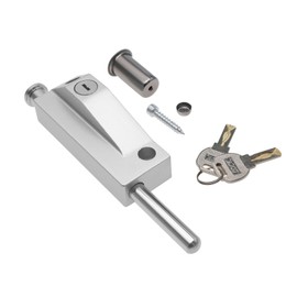 Micro Traders Zinc Alloy Spring Door Stop Gate Latch 11cm X 4cm Lock Door Stopper with Key 12mm Hole Heavy Duty Bolt Automatic Composite Lever for Framed Glass Door Revolving