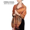 Achillea Soft Silky Reversible Paisley Pashmina Shawl Wrap Scarf w/Fringes