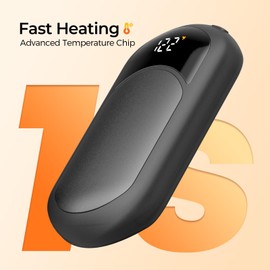 Hand Warmers Rechargeable - 2 Pack Portable Pocket Hot Hands Warmer Quick Heating, LED Digital Display Electric Hand Warmer Best Gifts for Men Woman Christmas, Camping, Hunting Accessories