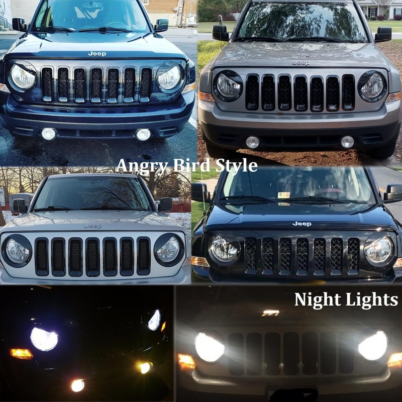 Bolaxin for Jeep Accessories Bezels Front Light Headlight Angry Bird
