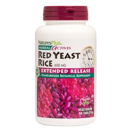 NaturesPlus Herbal Actives Red Yeast Rice, Extended Release - 600mg, 60 Vegan Tablets - Herbal Supplement - Cholesterol Support - Vegetarian, Gluten-Free - 60 Servings