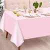 mwellewm 3 Pcs Pink Tablecloth 54X108 Inch Plastic Light Pink