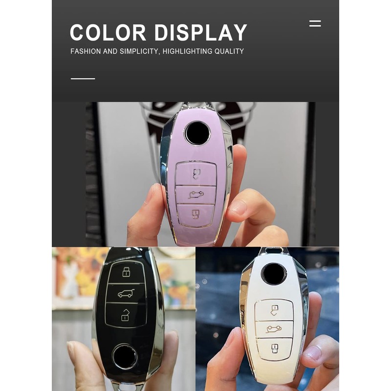TECART Car Key Case Fit for VW Touareg 2012-2017 TPU