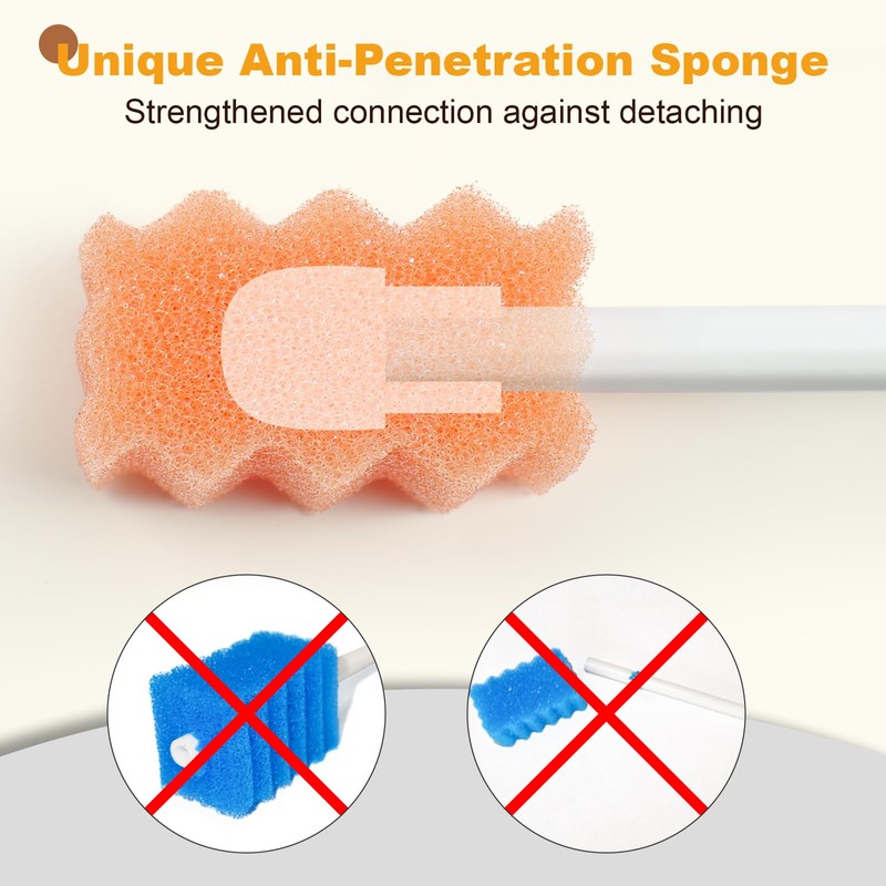 Qyoswab Gum-Protective Oral Swabs for Elderly, Safety Oral Swab Anti-Penetration,