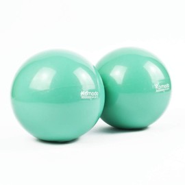 Komodo Weighted Toning Balls - Soft Pilates Yoga Training Pair (Green, 2 x 1.5kg = 3kg)