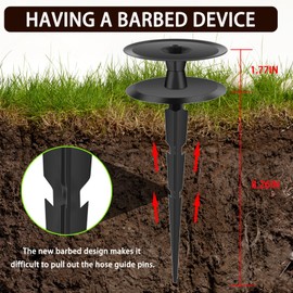 12PCS Metal Garden Hose Guide Spike, Heavy Duty Hose Guide Stake, Keep Flowering Hose Out of Flower Beds, Rustproof Coated Garden Hose Stake For Yard