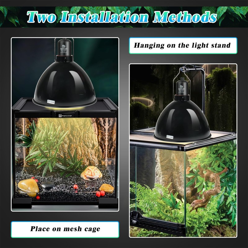 REPTI HOME Reptile Light Fixture with Dimming Thermostat, 8.5 Inch