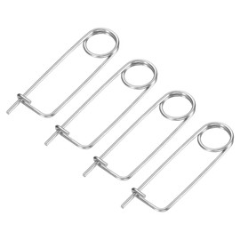 M METERXITY 4-Pack Brooch Shape Cotter Safety Pin, 2x45mm Stainless Steel Pins Quick Lock Brooch Fastener for Garden/Lawn/Farm Hook, Heavy Retainer Clips