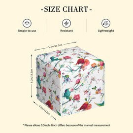 Flowers and Butterflies Tissue Box Holder Birds on Branch Tissue Box Cover Square Leather Tissue Holder Organizer Portable Decorative Facial Paper Case for Home Office Bathroom Vanity Countertop