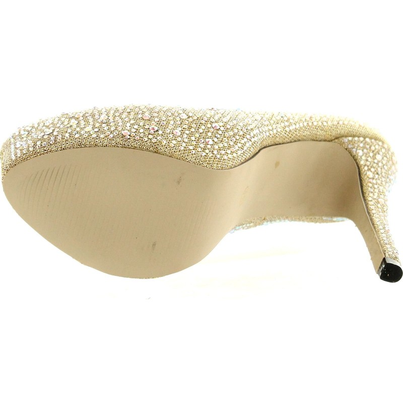 Eye Candie Womens Fashion Shiny Platform Pump,Gold,7