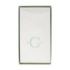 Caspari Antique Robin's Egg Single Initial Guest Towel Napkins in