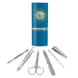 South Dakota State Flag Stainless Steel Manicure Pedicure Grooming Beauty Care Travel Kit