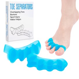 KTSAY 2 Pcs Toe Spacers for Women and Men - Metatarsal Yoga Cushion - Therapeutic Stretchers for Plantar Fasciitis, Bunions, Silicone Toe Separators (blue, Medium)