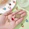 Stiesy 10Pcs 10 Colors Teardrop Charms Gradient Water Droplet Glass
