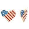 ENSKEFEN 4th of July Earrings for Women Heart USA Flag