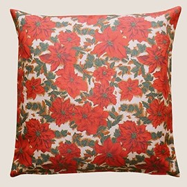 KAMACA Christmas Star Series High-Quality Print Motif with Large Poinsettias A Piece of Jewellery for Autumn Winter Christmas (50 x 50 cm Cushion Cover)