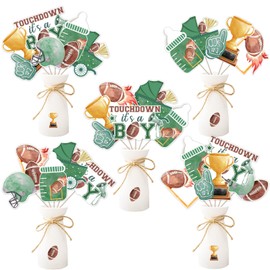 kreat4joy Football Baby Shower Decoration Boy, 24pcs Touchdown It’s a Boy Decoration Table Centerpiece Stick Rugby Table Decoration for Football Sport Baby Shower Gender Reveal Decoration