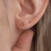 Leang 14K gold field triple ball earrings (1 piece) /