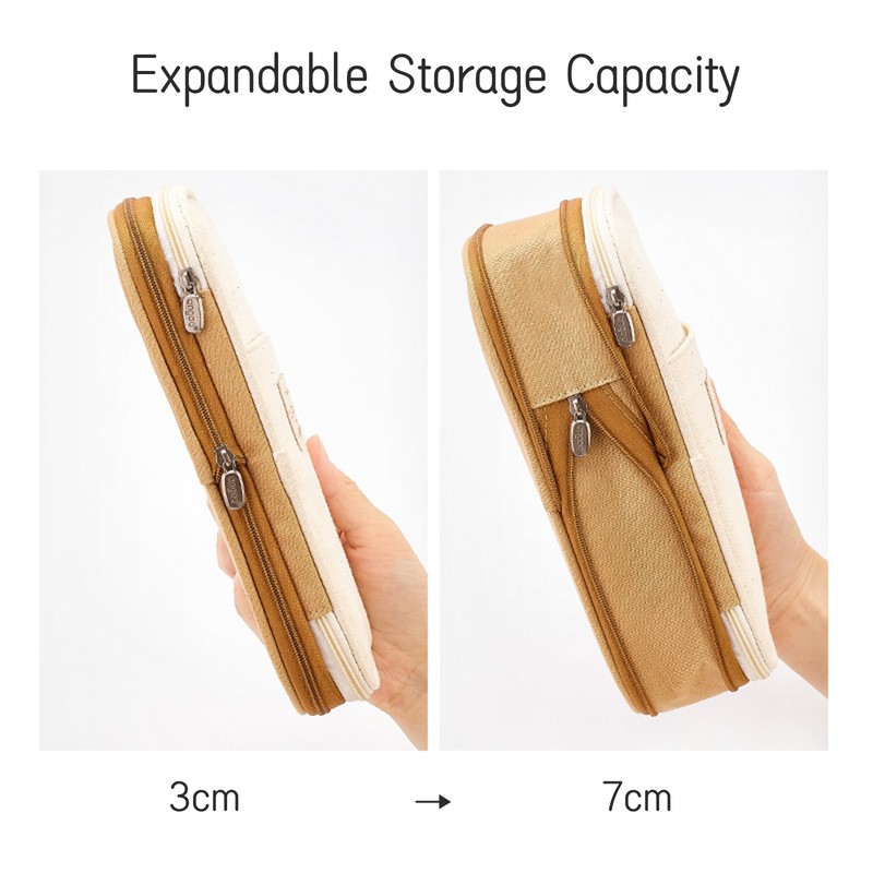 Large Capacity School Pencil Case Stationery Zipper Pocket Office Storage