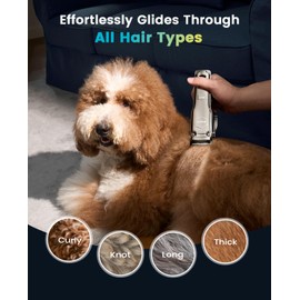 oneisall Dog Clippers for Grooming Thick Hair,Low Noise Dogs Grooming Kit with Stainless Steel Blade,Dog Shaver for Thick/Matted/Knotted/Fine/Wave/Curly Hair,PC18