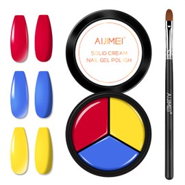 AIJIMEI 15ML Solid Nail Polish 3in1 Nail Polish Cream Solid Gel Polish Solid Cream Gel Polish Cream Gel Polish Nail Painting Gel Soak Off Gel Nail Art DIY Manicure for Home Salon(A45)