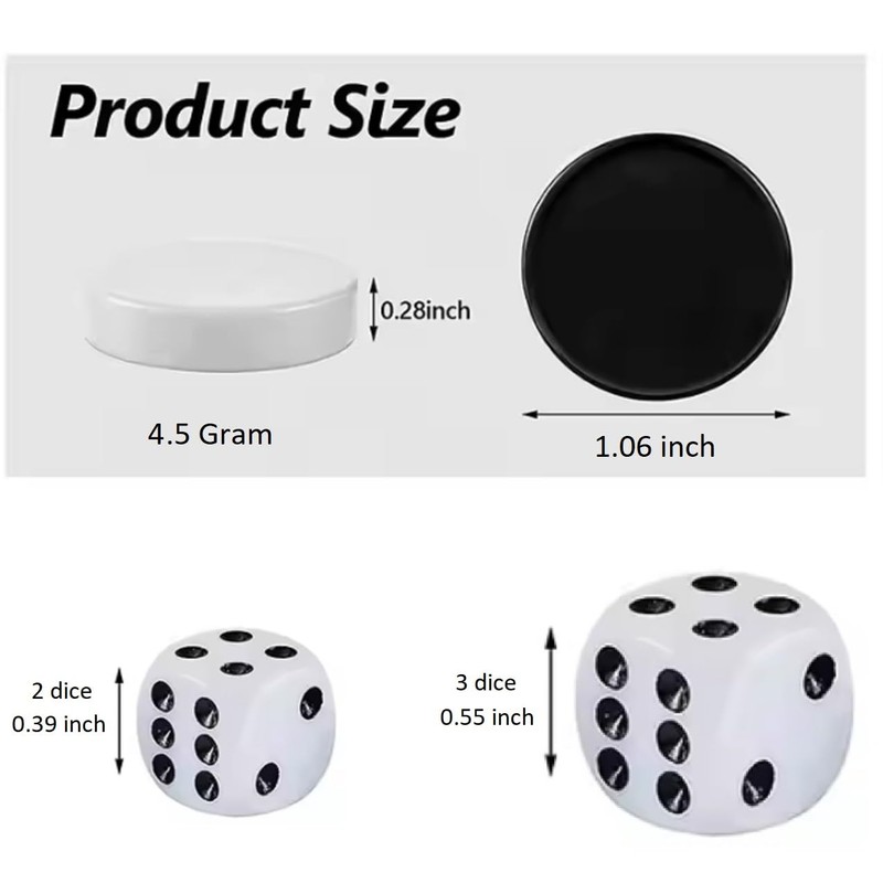 1.06 Inch 30 Pieces Backgammon Checkers Replacement Set Checker Board