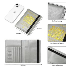ILIYAH Passport Cover Holiday Essentials UK Passport Holder Minimalist Wallet British RFID Blocking Secure Travel Accesaries Ireland Card Holder(Grey)