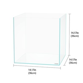 LANDEN 36C 11.5 Gallon Cube Rimless Low Iron Aquarium Tank,W14.2×D14.2×H14.2 in(36x36x36cm) 5mm Thickness with Nano Foam Leveling Mat Included