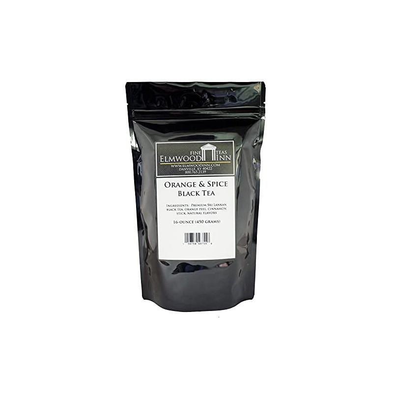 Elmwood Inn Fine Teas, Orange & Spice Black Tea, 16-Ounce