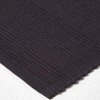 HOMESCAPES Set of 2 Black Cotton Ribbed Placemats Rectangular Fabric